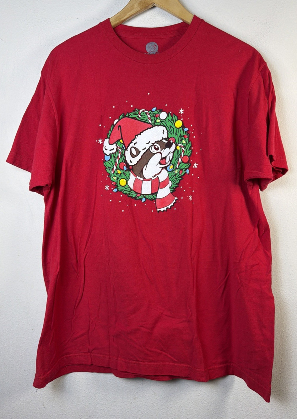 Buc-ee's Christmas Shirt Adult xl Never Calm Red Truck Ugly Holiday bucees santa